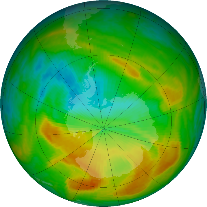 Antarctic ozone map for 19 November 1980